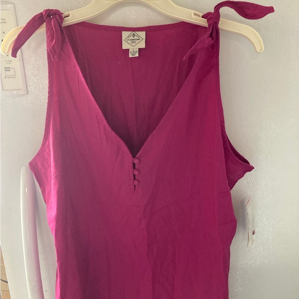 St. John's Bay Fuchsia Tank Top - Picture 2 of 7
